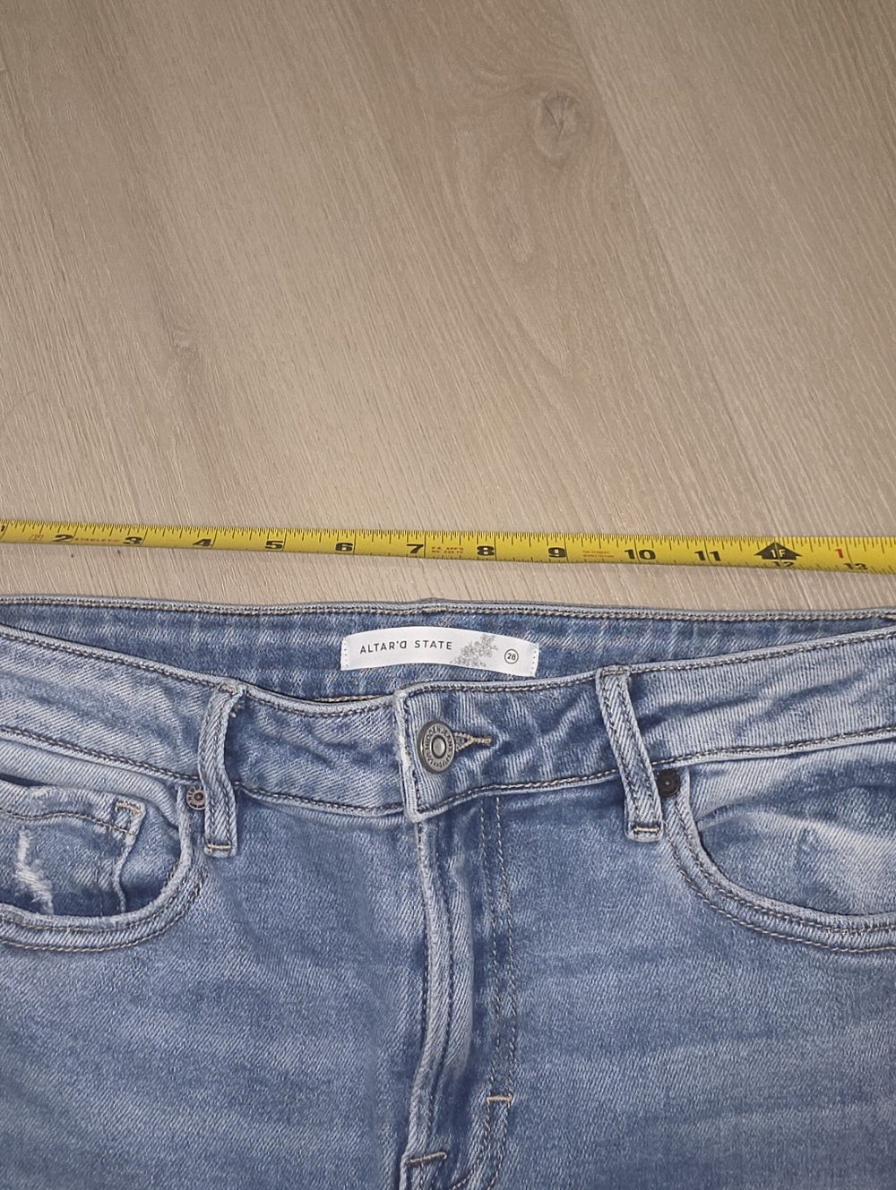 Altard State Flare Distressed High Rise Blue Jeans Size 28 - Picture 8 of 8